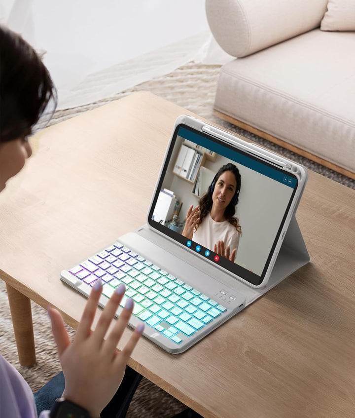 Vobafe Hülle mit Tastatur für iPad A16 11 Generation 2025/10 Gen 2022 10,9", Air 11 Zoll M4 2026/M3/