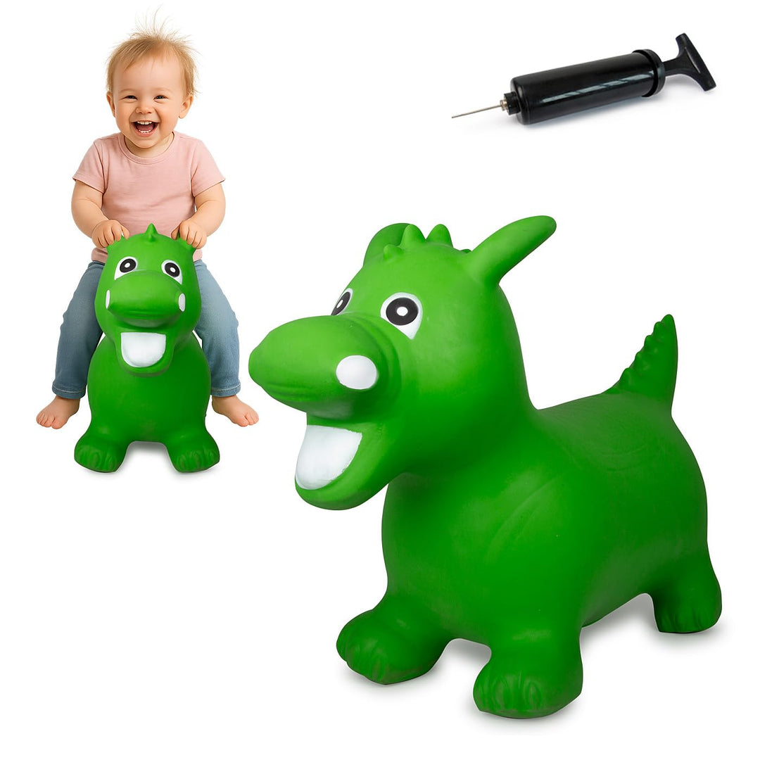 JAMARA 460315 Hüpftier Drache HoppyDoo - Spielzeug für Kinder, Hüpfspielzeug Baby Indoor/Outdoor, Ge