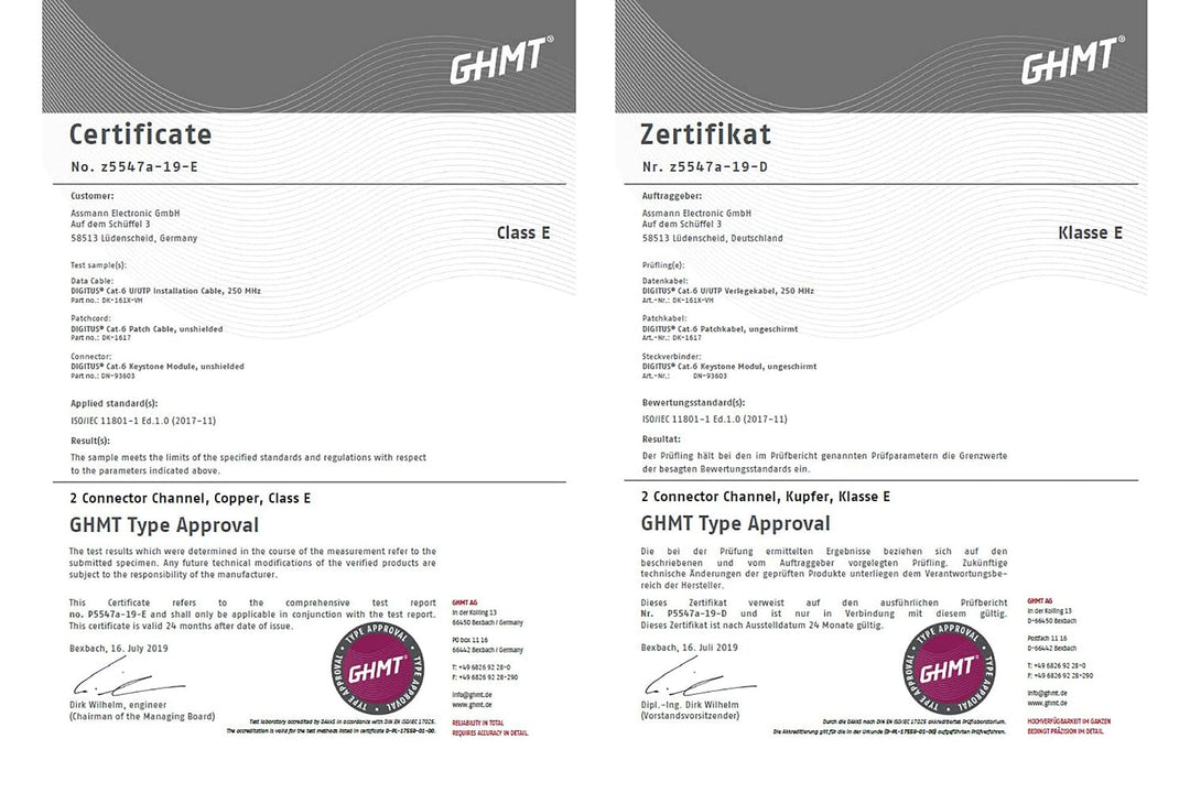 DIGITUS Netzwerkkabel Cat 6 – 100 m – U/UTP Simplex – BauPVO B2ca | LSZH Halogenfrei – AWG 23/1 – Po