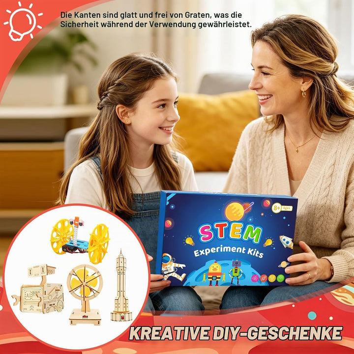 6 Stück Experimente für Kinder ab 8-14 Jahre, Elektronik Baukasten &amp; Experimentierkasten, STEM Wisse