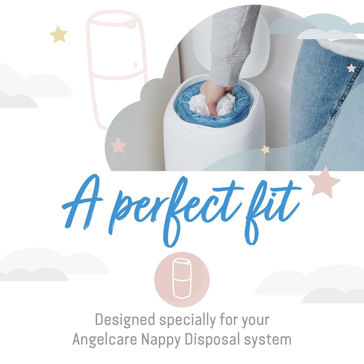 Angelcare Windeleimer Nachfüllpack Plus 12er Pack 12 Stück (1er Pack) Blau Single, 12 Stück (1er Pac