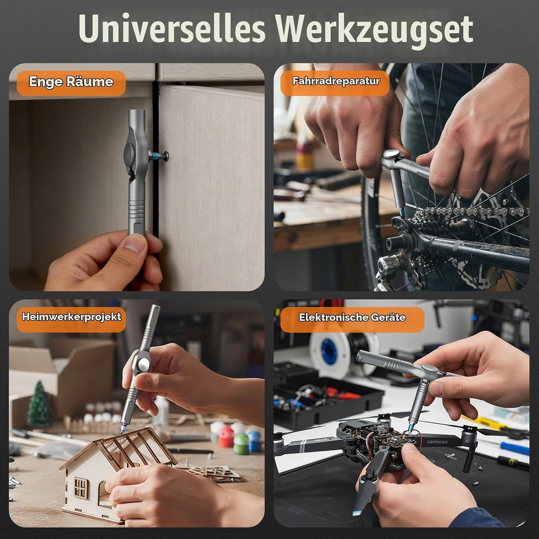 43 in 1 Ratschenschraubendreher Set mit abnehmbarem Griff, 6.2° Ratschenkopf, Multi S2 Stahl Bit Fre