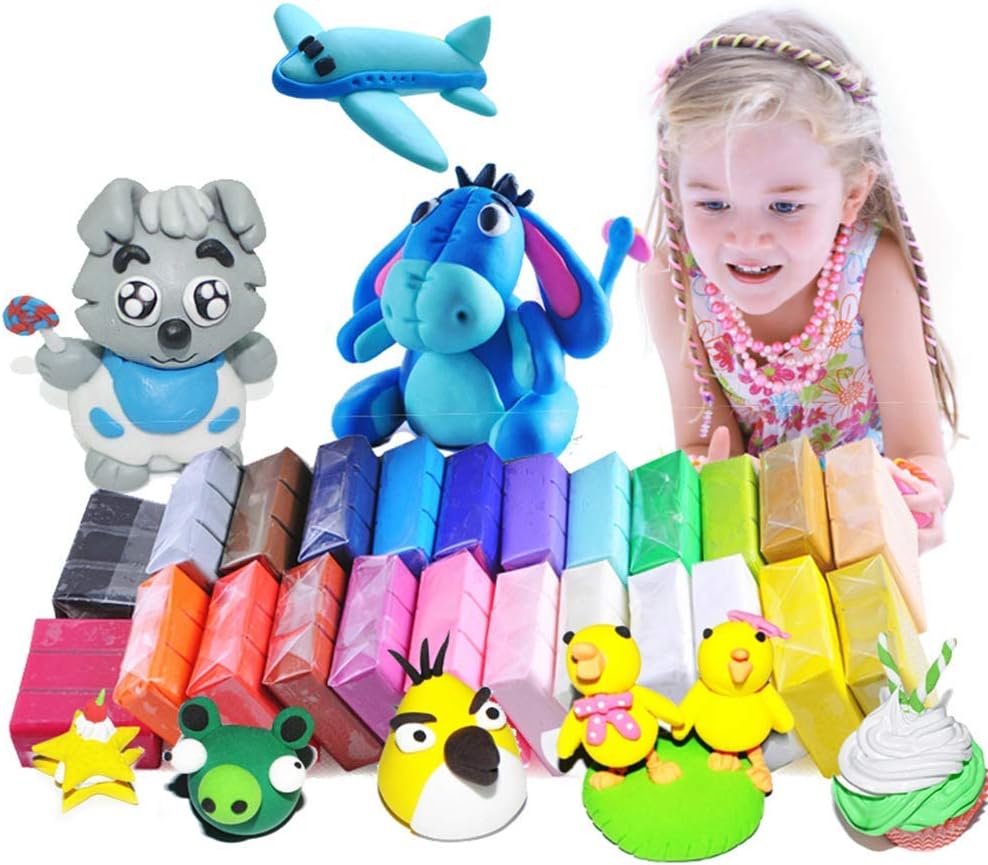 Polymer Clay Set - 36 Farben 900g/1.98LB Polymer Clay Ofen Backen Lehm Figur DIY Basteln & Modellier
