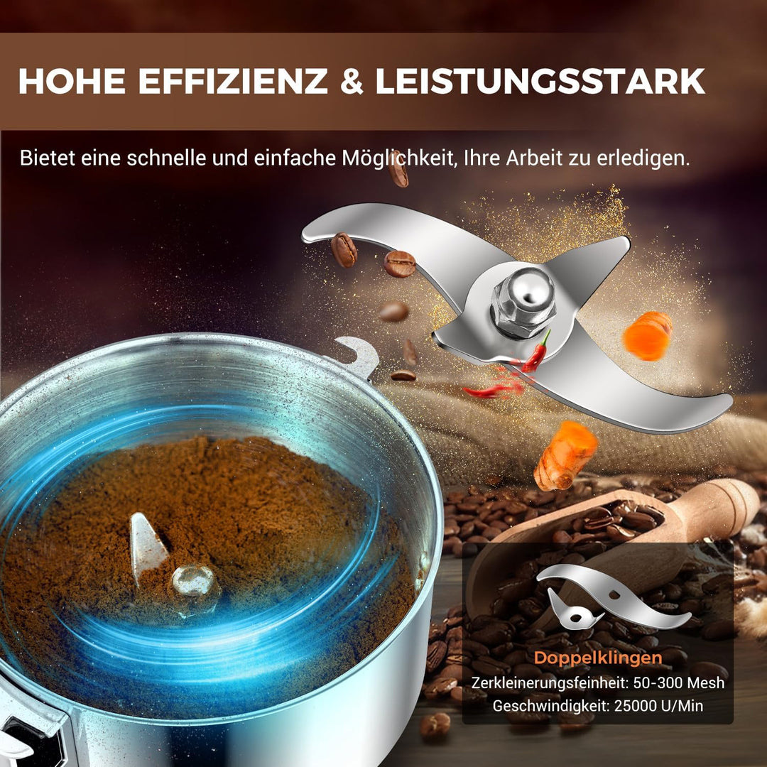 Elektrische Getreidemühle Mühle, 100g Kommerzielle Gewürzmühle 400W Edelstahl Pulverisator Trockenma
