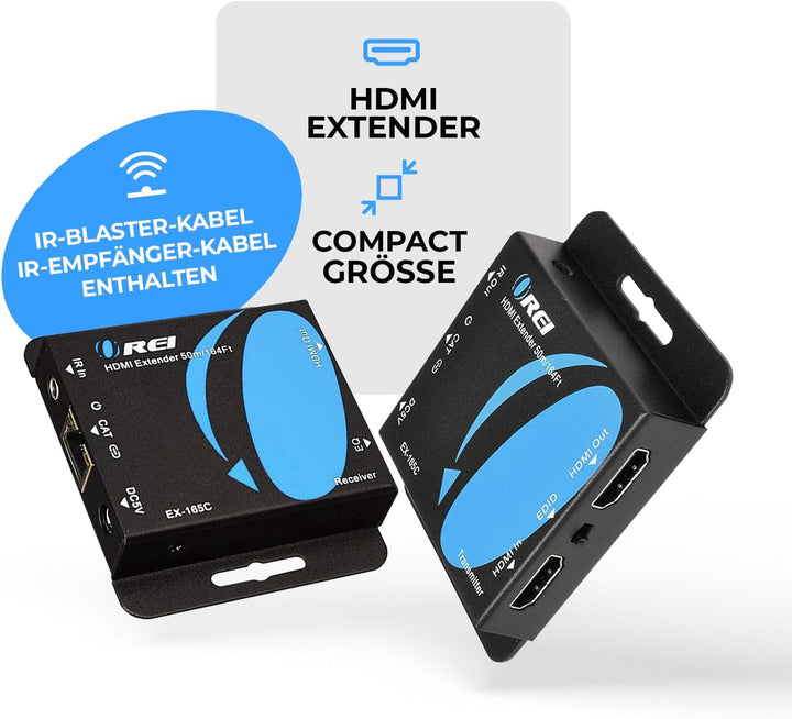 OREI HDMI Over Ethernet Extender Over Cat6/Cat7 Cable Upto 165 Feet 1080p, Full HD, Local Loop Out O