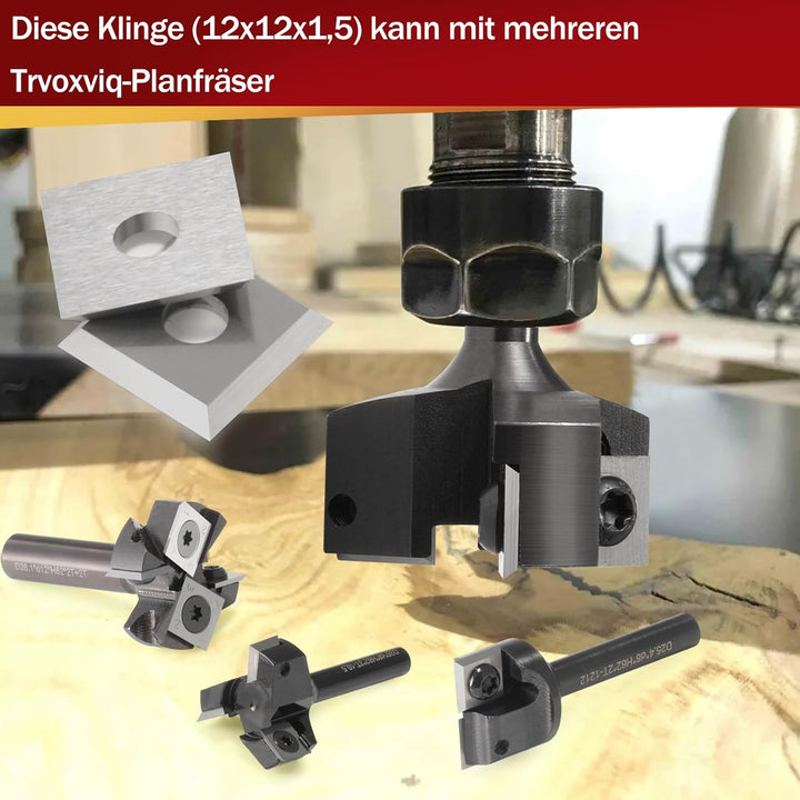 Wendeplatten Wendemesser 10 Stück Ersatzklingen(12x12X1.5mm, 35°), Hartmetalleinsätze Vierkant seiti