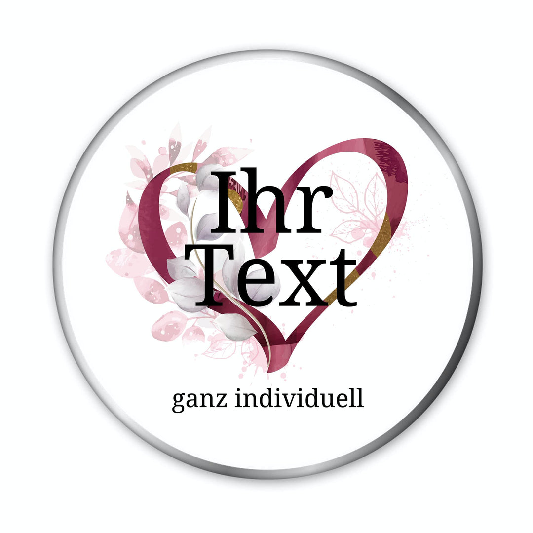 STEMPEL-FABRIK – personalisierbare runde Dose mit Name oder Wunschtext – Aquarell Motiv mit rotem He