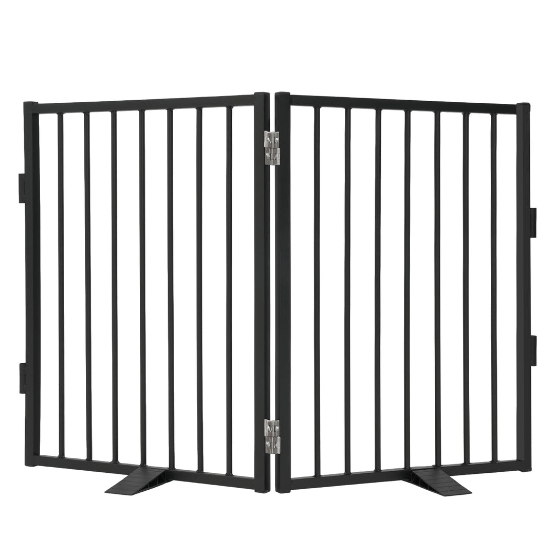 Snagle Paw Vollmetall Freistehend Absperrgitter, Indoor Hundegitter mit Bodenschonenden Stützfüssen,