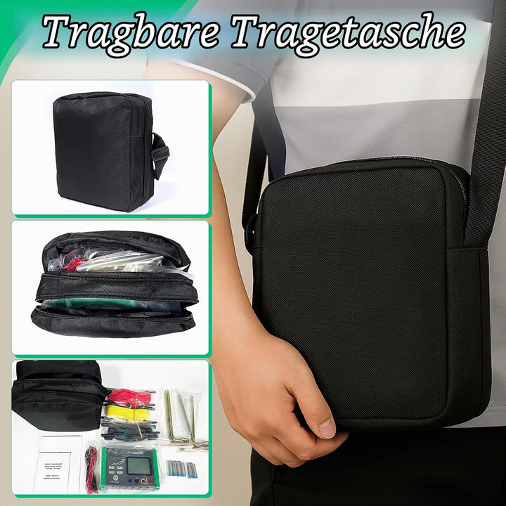 SURLABA Erdungswiderstandsmessgerät, 0,03–2000Ω Erdungswiderstand Bodenwiderstandsmessgerät 2/3-Drah