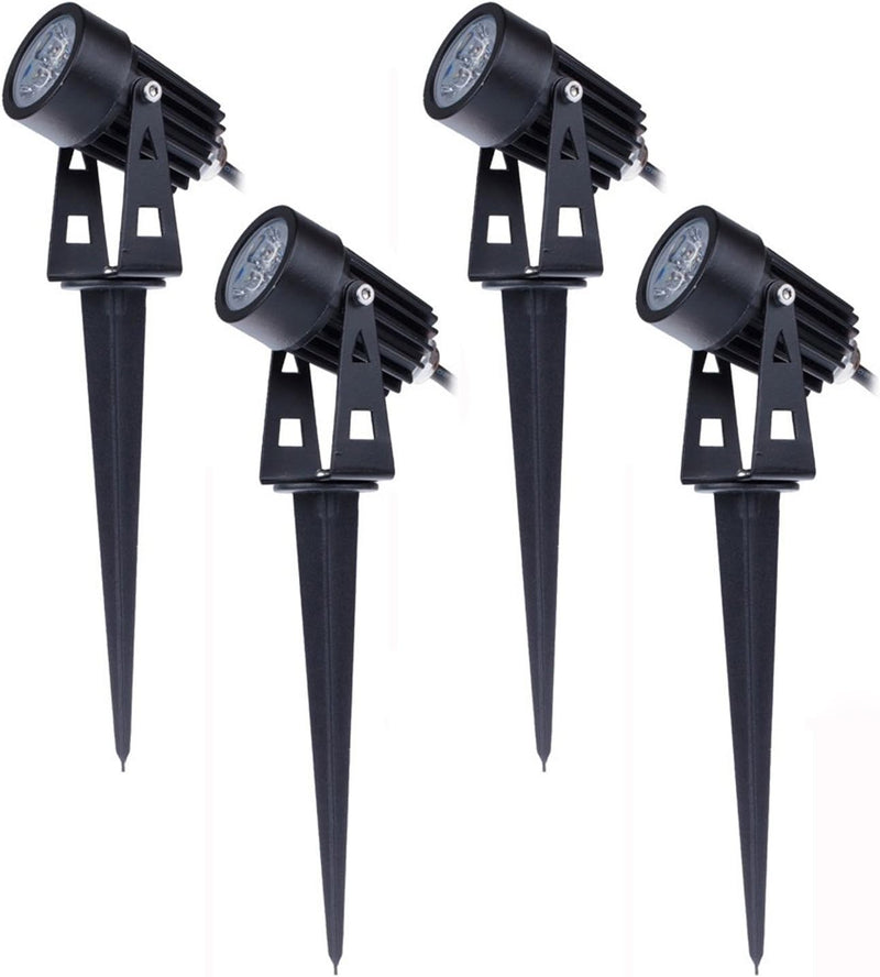 aulyun 4 PCS 3W LED Gartenleuchte mit Erdspiess Gartenstrahler IP65 wasserdicht 85-265V/AC für Garte