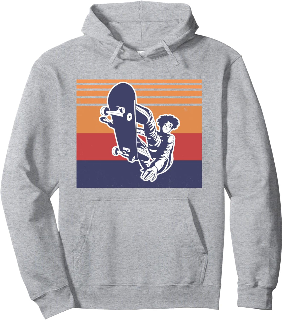 Skateboard Skate Skateboarder Retro Pullover Hoodie