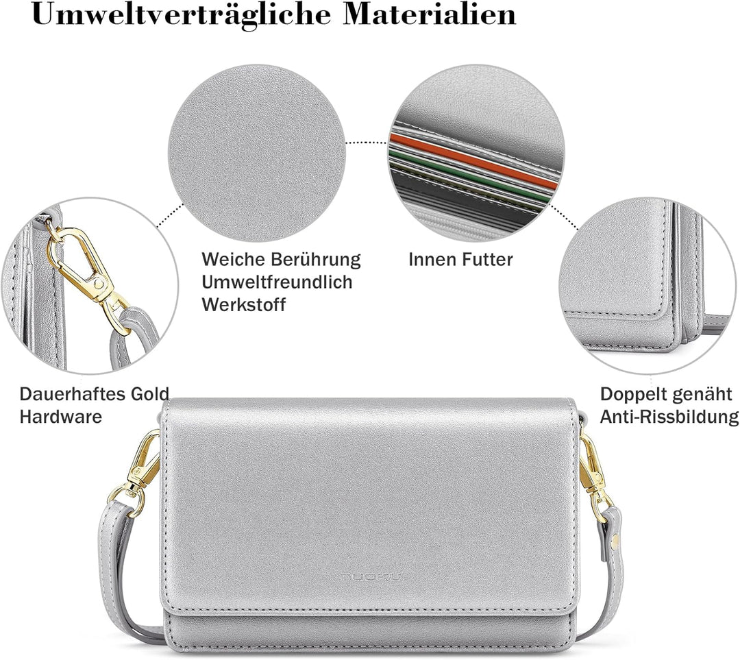nuoku Handytasche Zum Umhängen Damen, Handytasche mit Geldbörse Zum Umhängen, Umhängetasche Damen, C