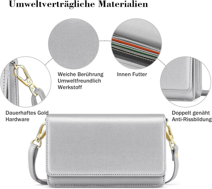 nuoku Handytasche Zum Umhängen Damen, Handytasche mit Geldbörse Zum Umhängen, Umhängetasche Damen, C