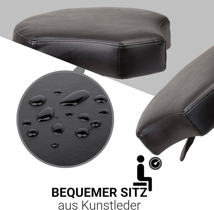 Rollhocker bis 160 kg - Ergonomisch geformter Sitz mit Bremse und Lehne - Drehhocker (Premium Rollen