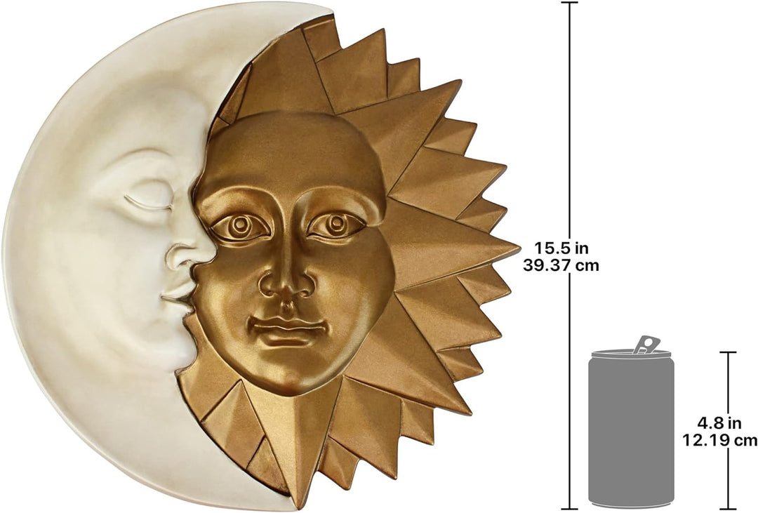 Design Toscano Wandskulptur, Himmlische Harmonie - Blattmaske, Masse: 5 x 39,5 x 39,5 cm Garten, Gar
