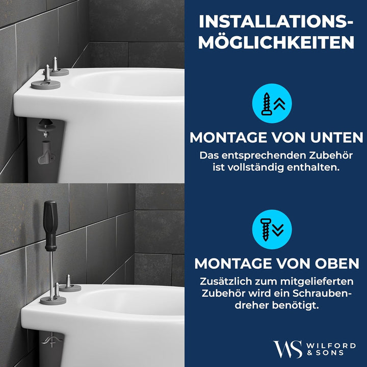 Cosondo PREMIUM Toilettendeckel - WC Sitz mit Absenkautomatik - Klodeckel O-Form weiss - Hochwertige