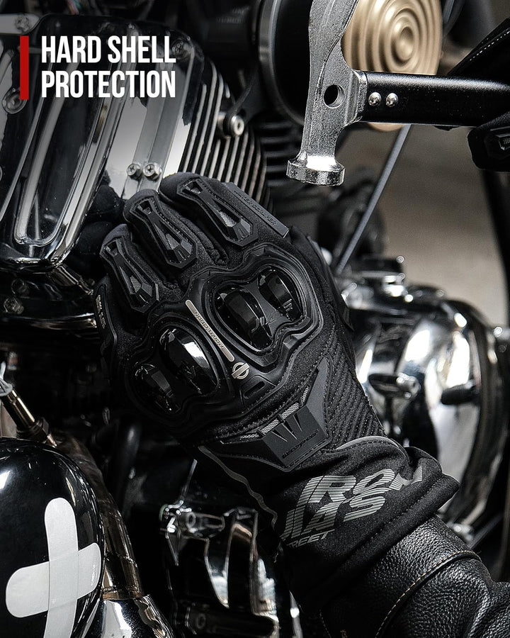 IRON JIA'S Winter Motorradhandschuhe Herren CEZertifizierung Wasserdichter und Warmer 3M Baumwolle S
