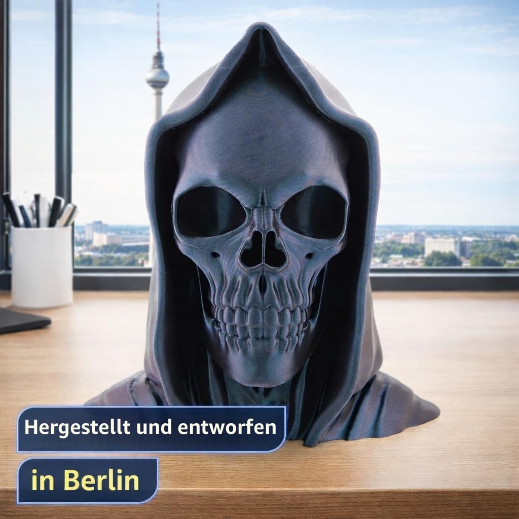 OSAZEE Totenkopf Kopfhörerständer – Skull Headphone Stand Burned Titanium Black | Premium Kopfhörerh