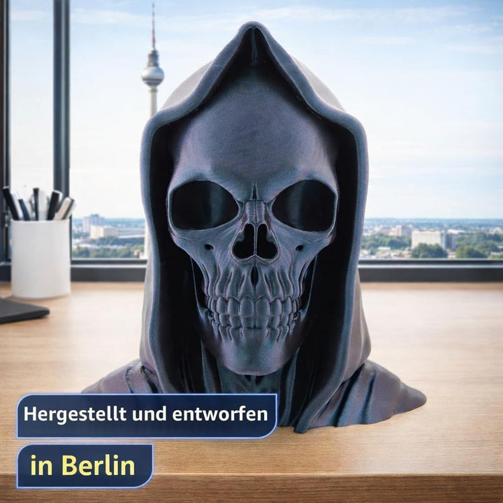 OSAZEE Totenkopf Kopfhörerständer – Skull Headphone Stand Burned Titanium Black | Premium Kopfhörerh