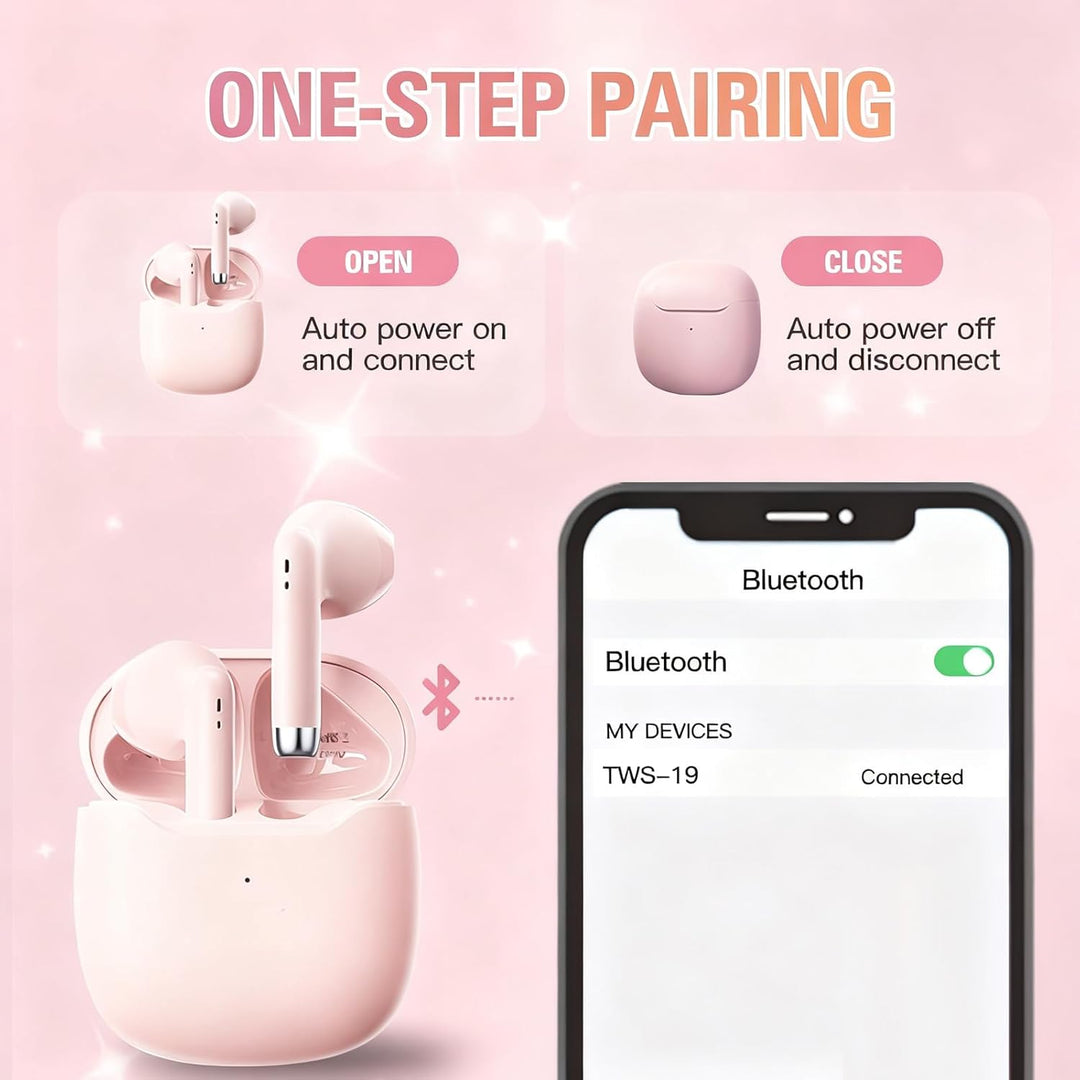 Rosa In Ear Kopfhörer kabellos Bluetooth für iPhone Android Kopfhörer kleine Ohren Headphones Earpho