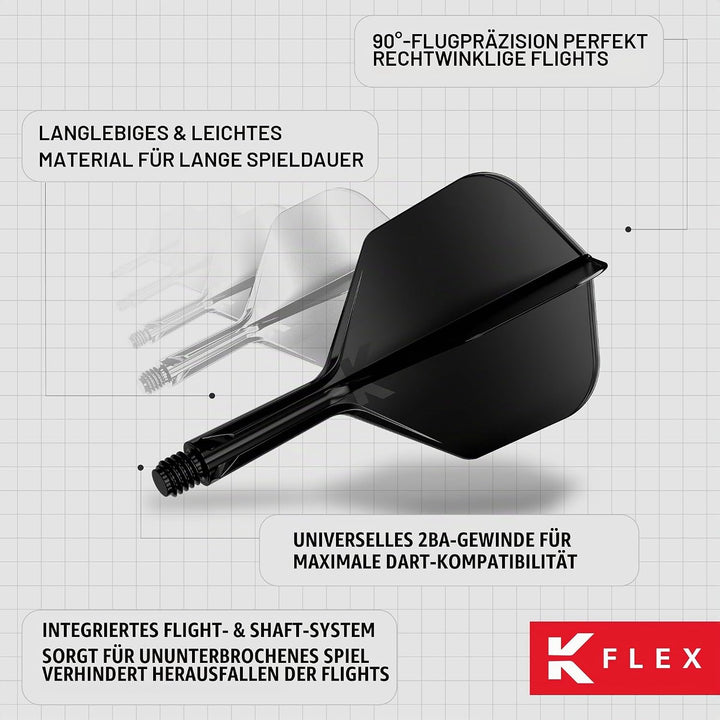 Target Darts K Flex Integrated Dart Flight and Shaft, No.6 | 3er Pack K-Flex - No 6, Kflex Precision