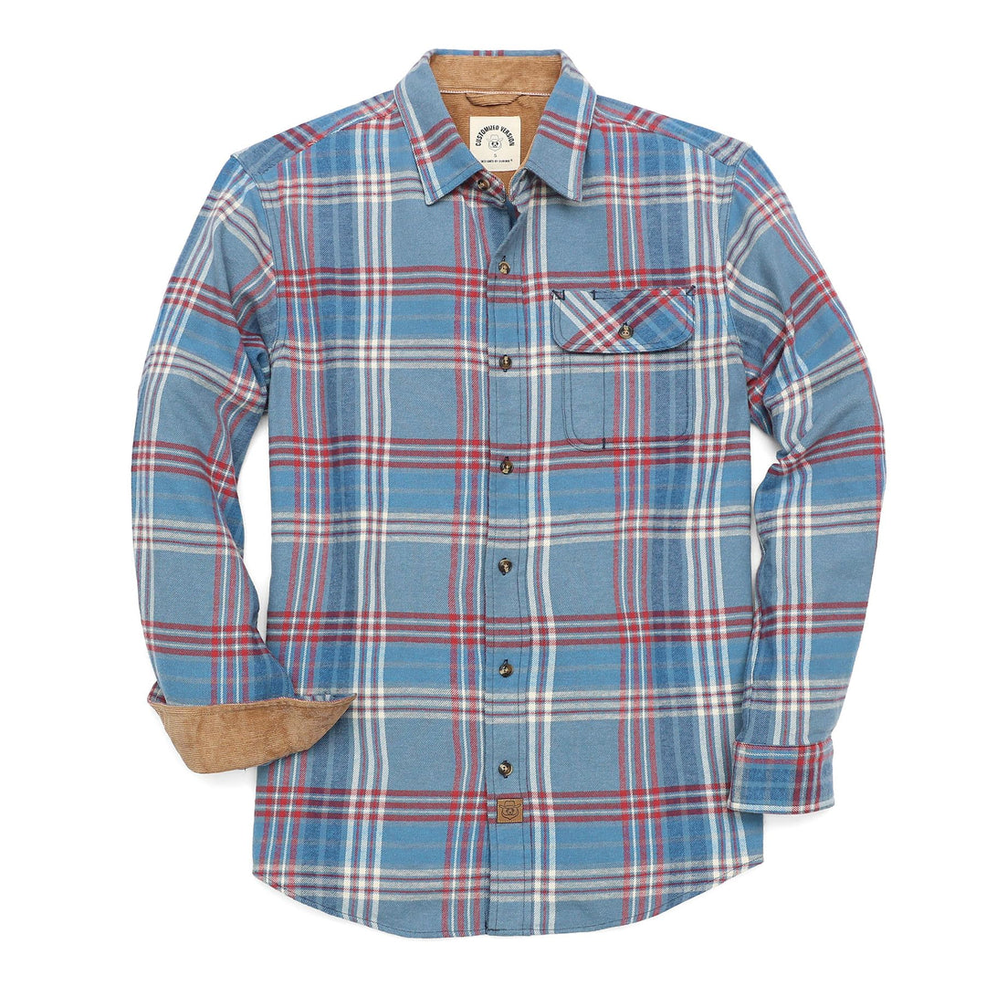 Dubinik® Flanellhemd Herren Kariert Flanellhemden Langarm Casual Button Down Freizeithemd Mit Brustt