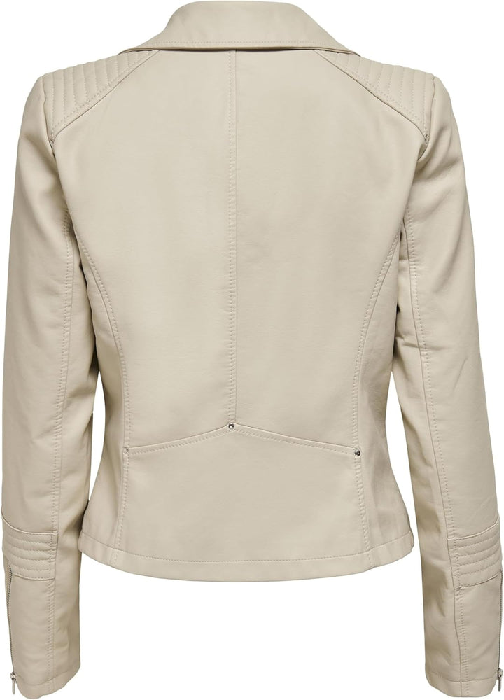 ONLY Female Kunstlederjacke ONLGEMMA Kunstlederjacke 34 Silver Lining, 34 Silver Lining