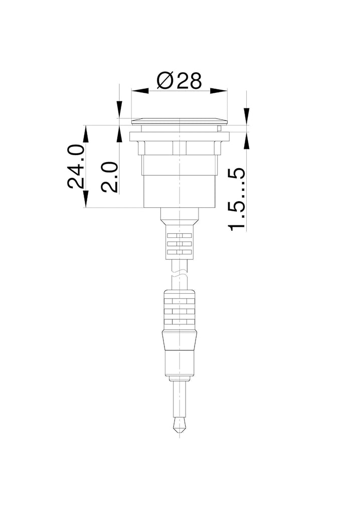 Schlegel 23.001.553 Klinkenstecker-Buchse Edelstahl, 1x 3,5 mm Klinkenstecker-Buchse 3-polig, 1x Kab
