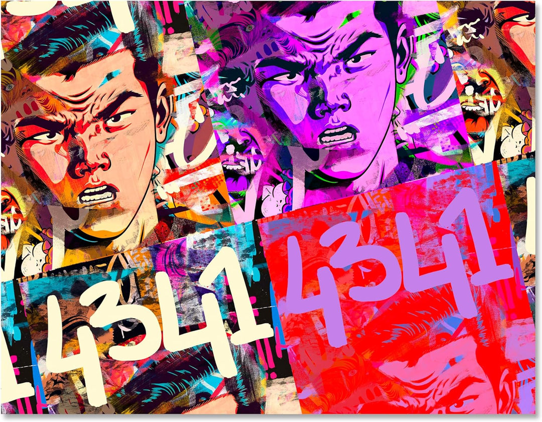 wandmotiv24 Leinwandbild Pop Art Stil, 60x45cm, Querformat, Mann, Manga, Deko, Bilder auf Leinwand,