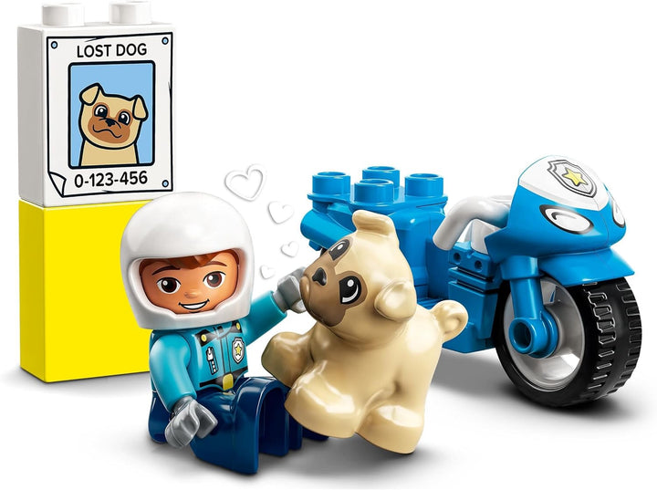 LEGO 10967 DUPLO Polizeimotorrad, Polizei-Spielzeug für Kleinkinder ab 2 Jahre, ideales Motorikspiel