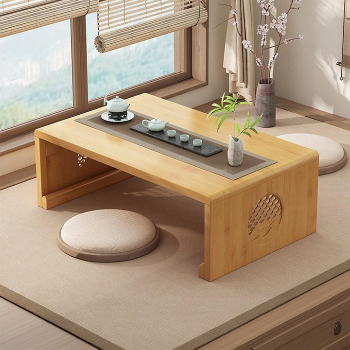 Chinesischer Tee-Bodentisch aus Bambus,japanischer faltbarer Couchtisch,Altartisch Meditation,niedri