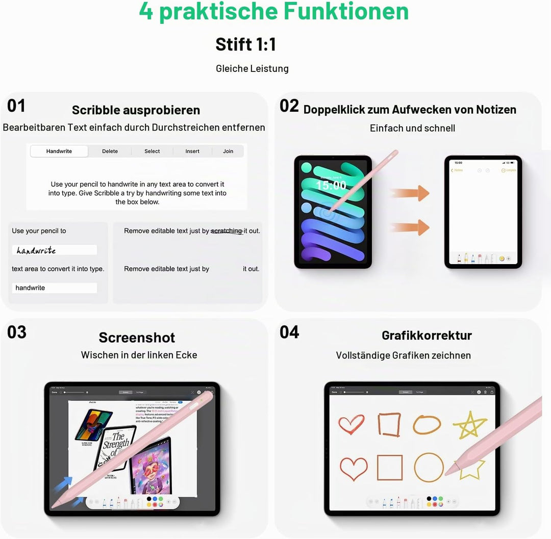 iPencil 2. Generation für iPad (2018-2024), Magnetische drahtlose Aufladung Stift für iPad, BONZATA