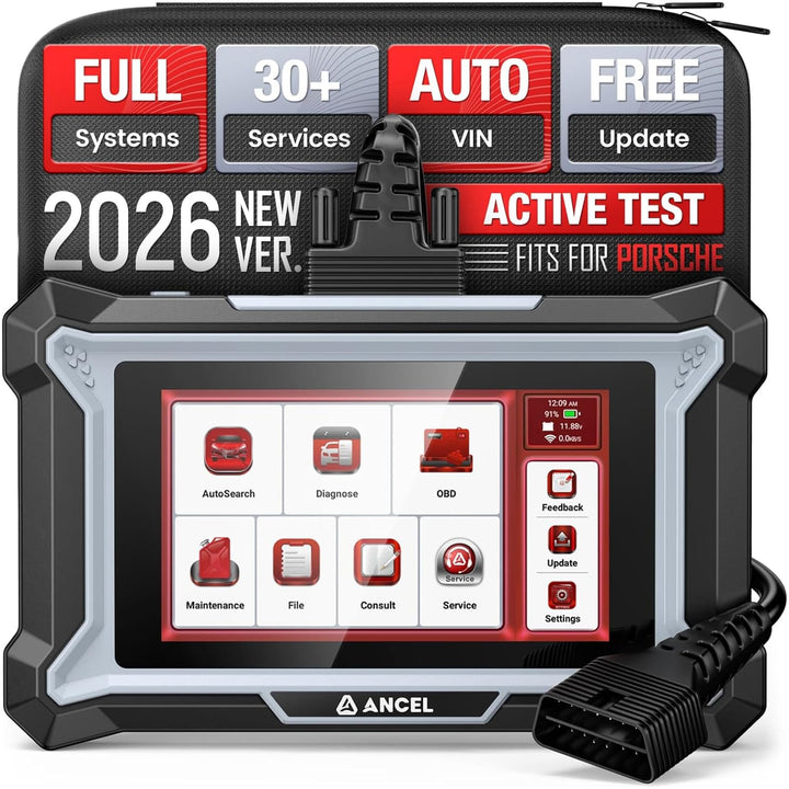ANCEL DS160 OBD2 Diagnosegerät Auto für Porsche, ECU-Codierung & Bidirektional, AUTOVIN, Vollständig