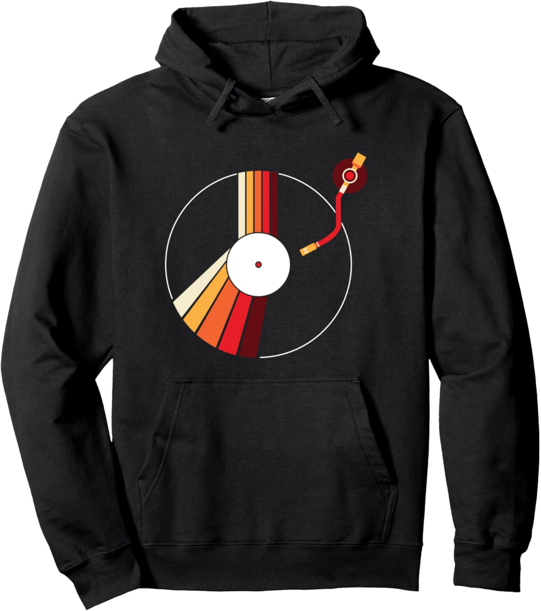 Vinyl Junkie Geschenk - Retro Schallplatte DJ Pullover Hoodie