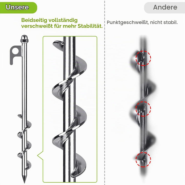 30,5 cm Bodenanker, 4 Stück robuste Zeltheringe, wiederverwendbar, für Campingzelte, Trampoline, Sch