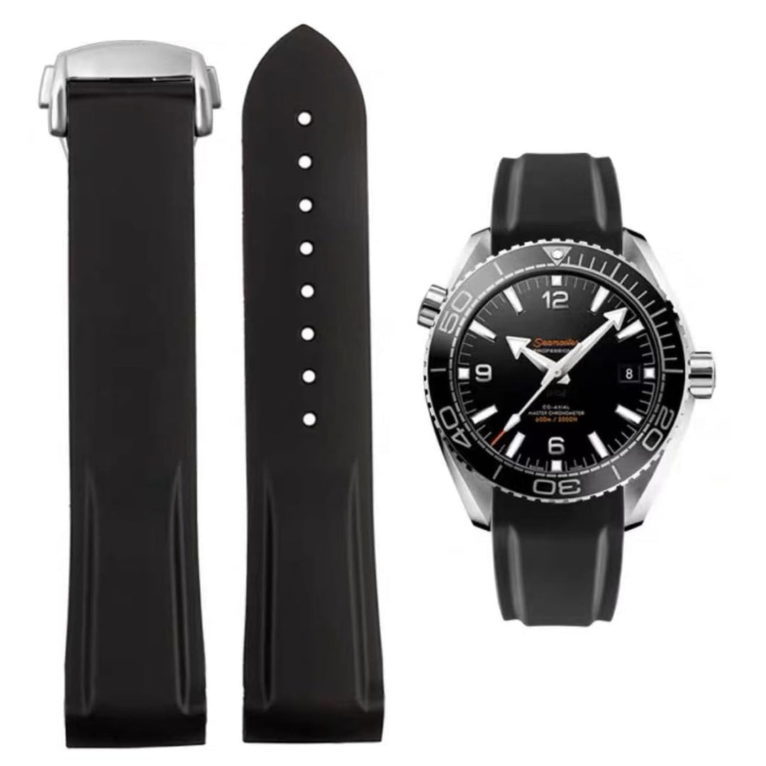FOUUA Uhrenarmband für Omega Silikon Gummi Uhrenarmbänder 20mm 22mm Sanft Wasserdicht Sport Ersatz F