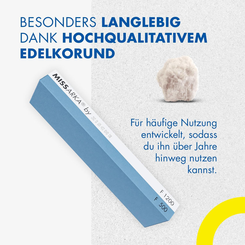 Zische Missarka Blue | Kombi Schleifstein FEPA 500 / 1200 (JIS 1200 / 4000) | Feiner Schliff für Mes