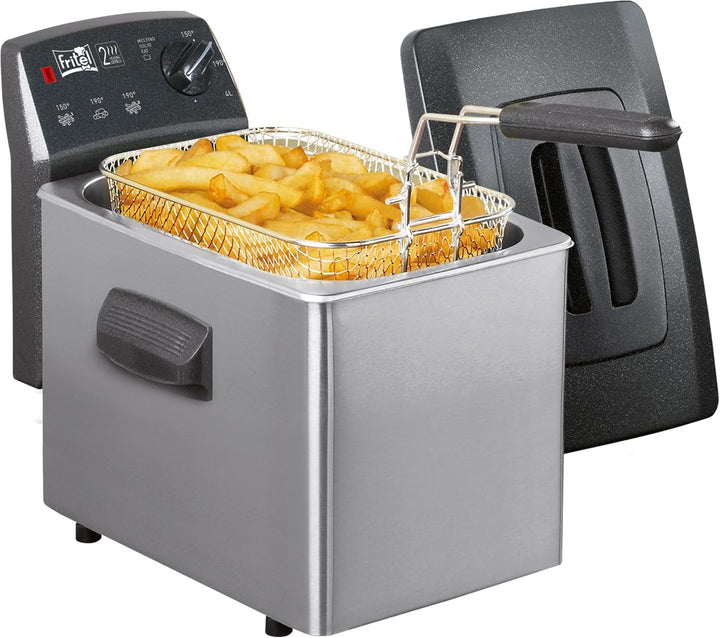 FRITEL Fritteuse Turbo SF 4350M - Doppelwiderstand - 4 Liter - mit Kunststoff-Staubdeckel - 2800W