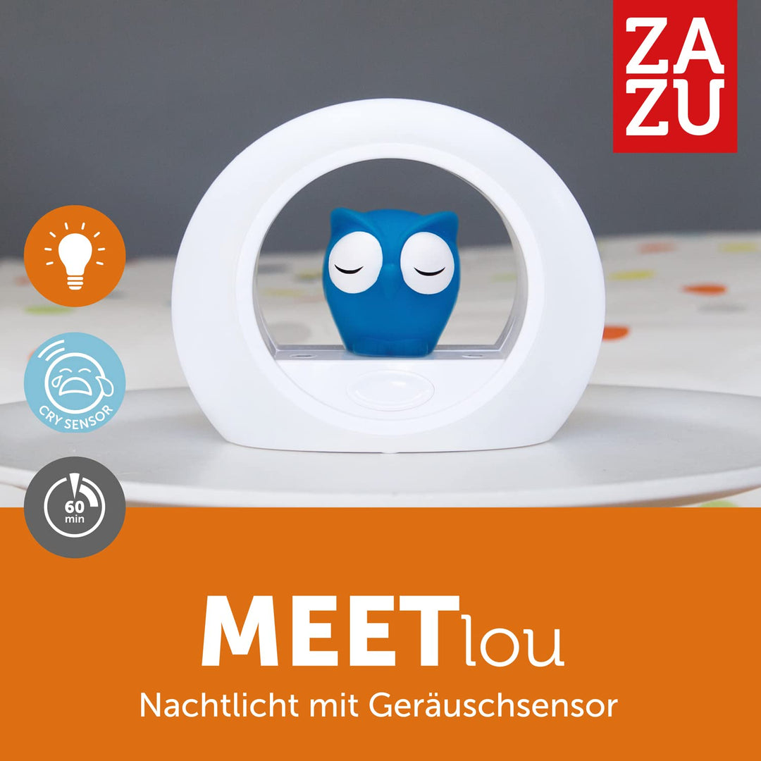 ZAZU Lou Eulen-Nachtlicht - Vertreibt Dunkelheit, Automatische Abschaltung, Weinsensor, Einstellbare