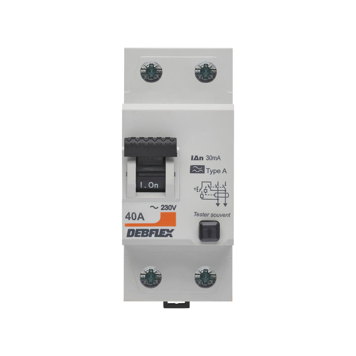Debflex - Differentieller Schalter 2P 30MA 40A 2 Module Typ A - Modular - Modulare Reihe - Differenz