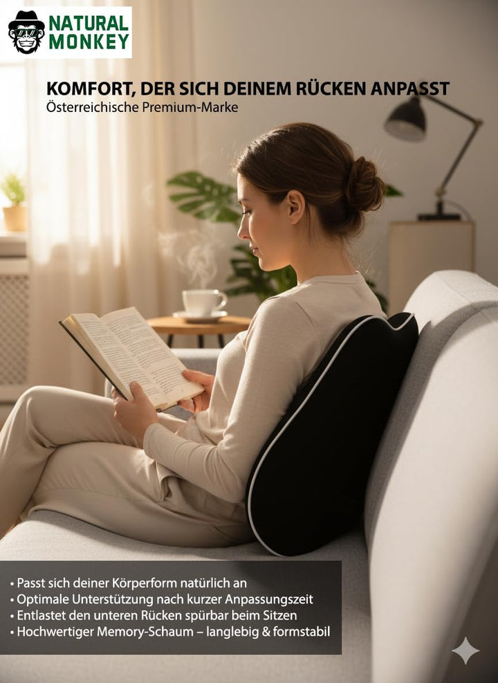 ergonomisches Rückenkissen H2 Memory Foam – bis 150 kg – atmungsaktiv & hautfreundlich – für Bürostu