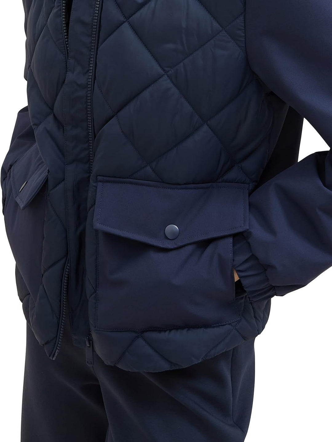 TOM TAILOR Damen Steppjacke mit Stehkragen &amp; Taschen XL 10668 - Sky Captain Blue, XL 10668 - Sky Cap