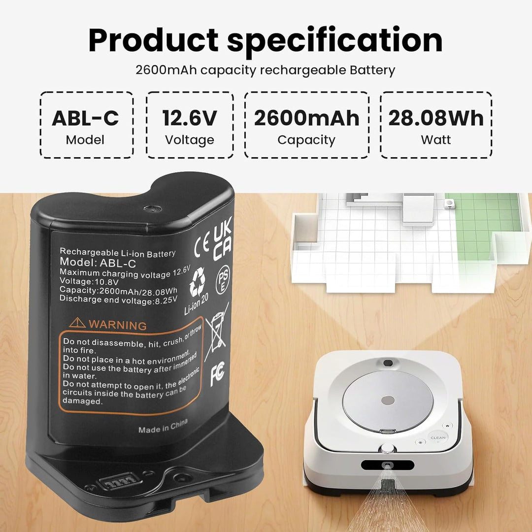 ANTIEE ABL-C Akku Kompatibel mit iRobot Braava Jet M611020 M612880 M612680 M614480 Series，Replacemen