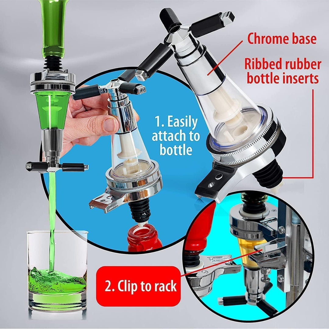 Flaschenhalter Wandmontage, Doppelkopf Dispenser Flaschenhalter für 2 Flaschen, Wand Montierter Bar