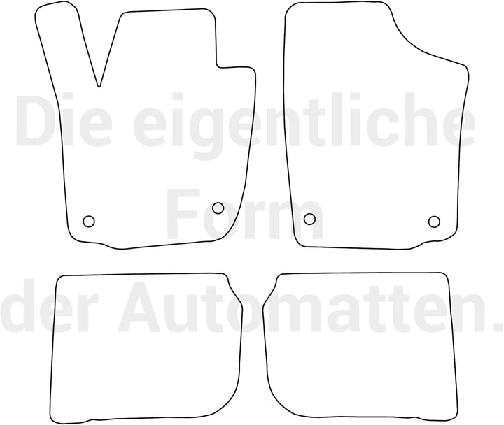 moto-MOLTICO Fussmatten Auto Velours Autoteppiche Schwarz Automatten Set 4-teilig passend für Skoda