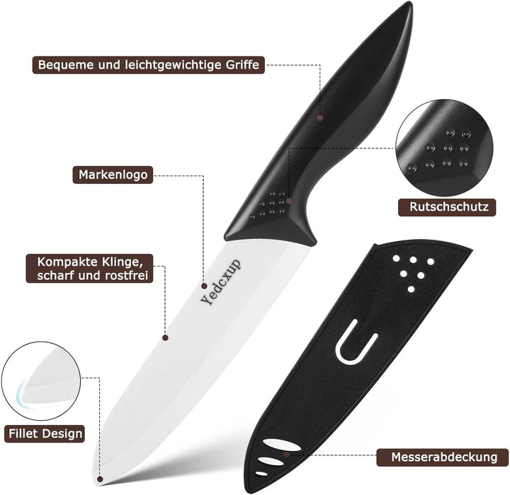 Keramikmesser Set, 5 Stück Keramikmesser Solide keramik Messer Küche, Messer Sind Scharf Genug zum S