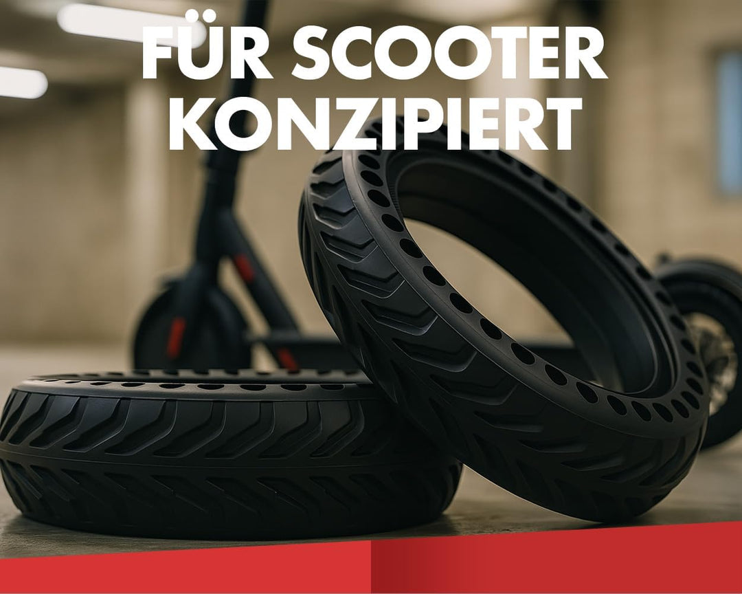 2Extreme 2x E Scooter Reifen, 8,5 Zoll Vollgummi, 8 1/2 Vollgummireifen, 50/75-6.1 Ersatzreifen komp