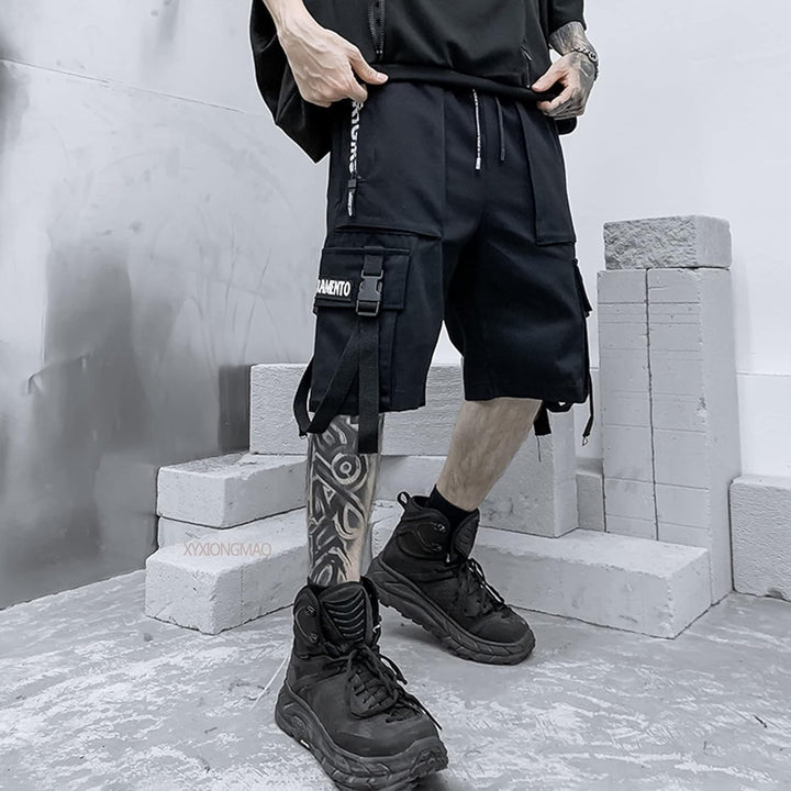 XYXIONGMAO Techwear Shorts Herren Cargo Cyberpunk Hip Hop Gothic Japanische Streetwear Männer Tech W