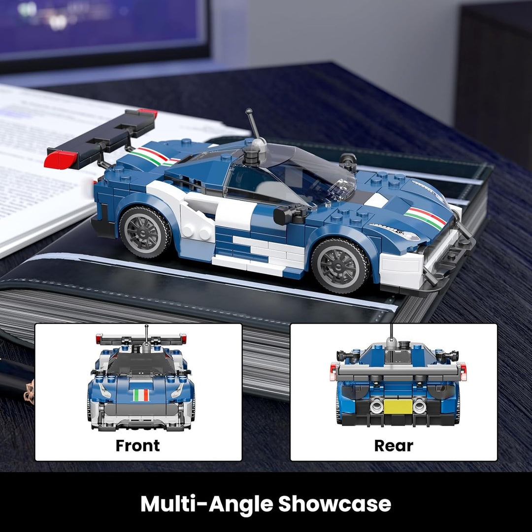 Mould King 27086 Technik Sportwagen Bausteinsets mit Acryl Vitrine Modellautos zum Sammeln, Geschenk