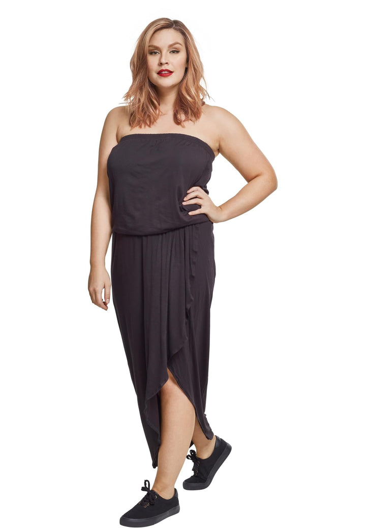 Urban Classics Damen Ladies Viscose Bandeau Dress XS Grosse Grössen Schwarz, XS Große Grö&